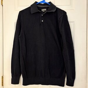 St. John's Bay Men's Black Long Sleeve Polo